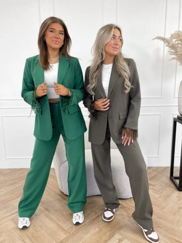 Lona blazer donker groen