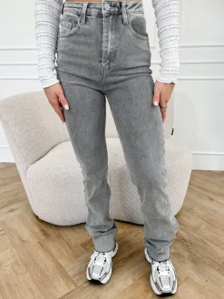 Lotte straight tall jeans licht grijs