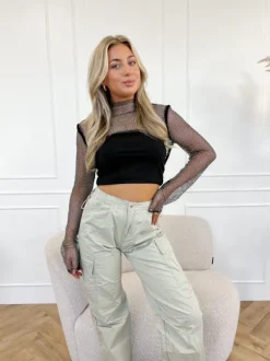 Luana glitter top zwart