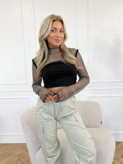 Luana glitter top zwart