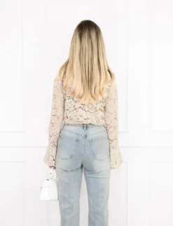 Luus kanten top beige
