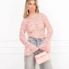 Luus kanten top licht roze