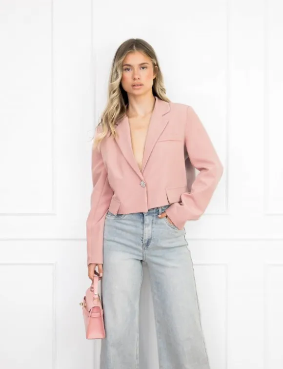 Maan cropped blazer roze