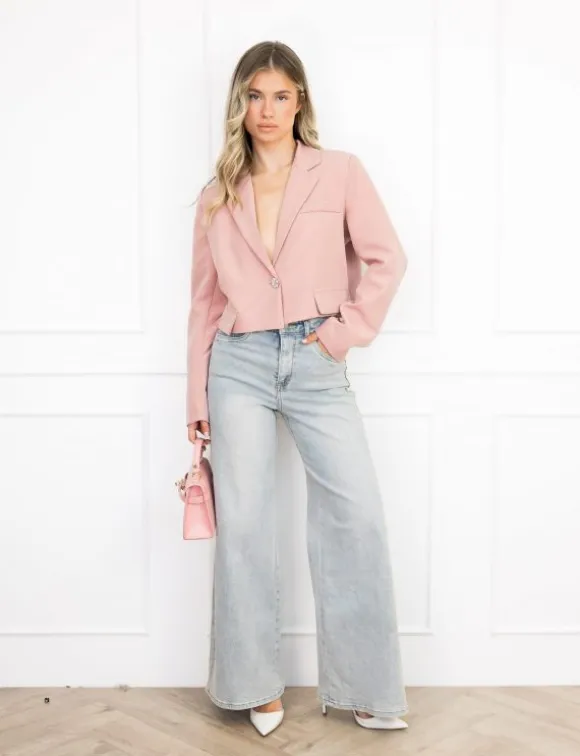 Maan cropped blazer roze
