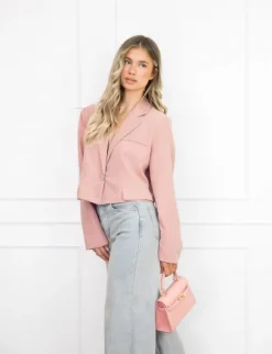 Maan cropped blazer roze