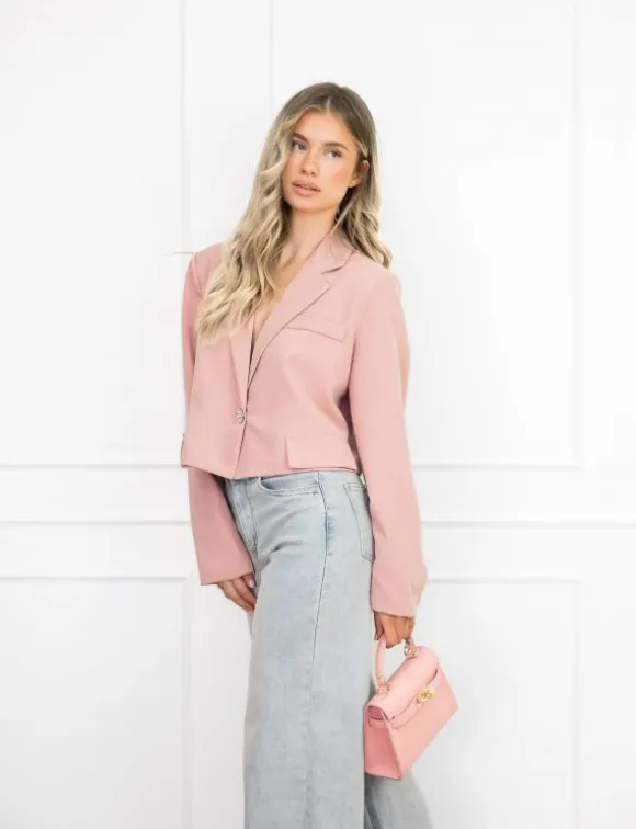 Maan cropped blazer roze