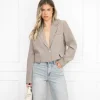 Maan cropped blazer taupe