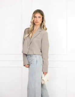 Maan cropped blazer taupe