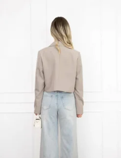 Maan cropped blazer taupe