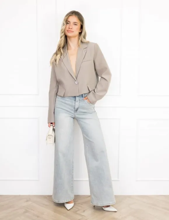 Maan cropped blazer taupe