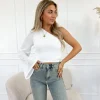 Maily one shoulder top wit