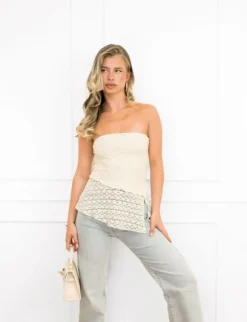 Mara off shoulder top beige