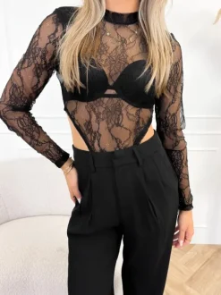 Mare kanten body zwart
