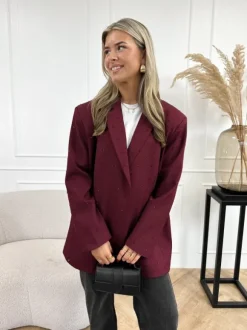 Marie strass blazer bordeaux