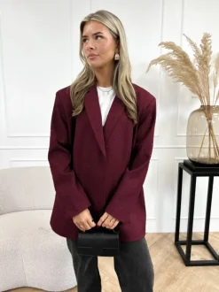 Marie strass blazer bordeaux