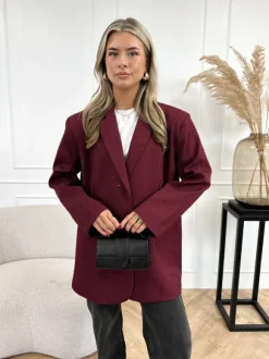 Marie strass blazer bordeaux