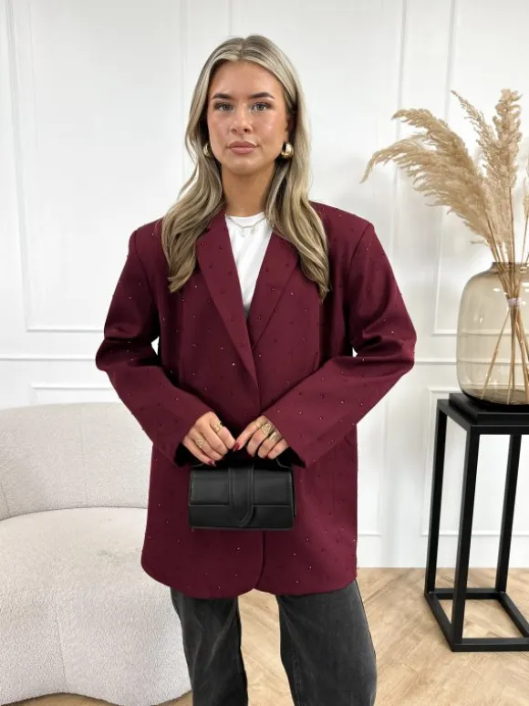 Marie strass blazer bordeaux