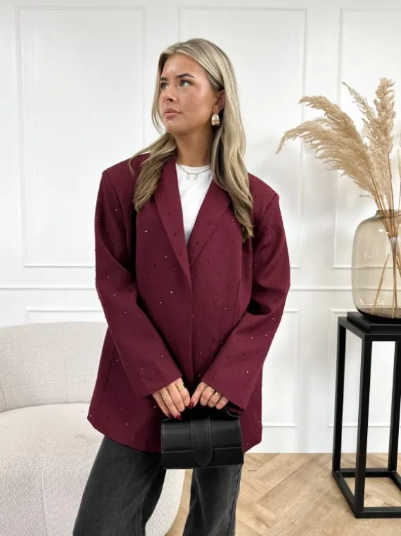 Marie strass blazer bordeaux