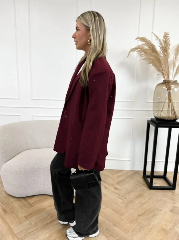 Marie strass blazer bordeaux