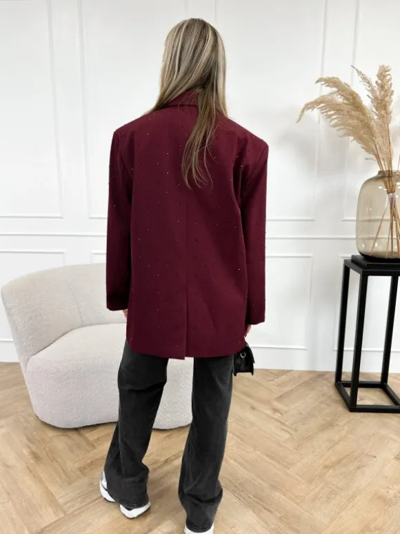 Marie strass blazer bordeaux