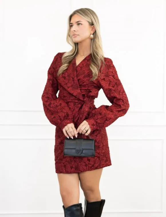 Marly jurk bordeaux rood