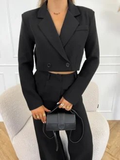 Mayra cropped blazer zwart