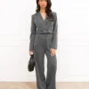 Mayra pantalon gestreept grijs