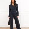 Mayra pantalon gestreept donker blauw