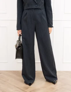 Mayra pantalon gestreept donker blauw