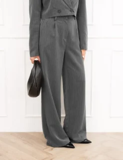 Mayra pantalon gestreept grijs