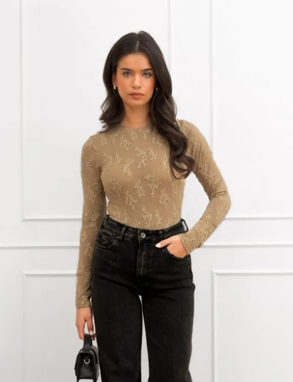 Melina top taupe