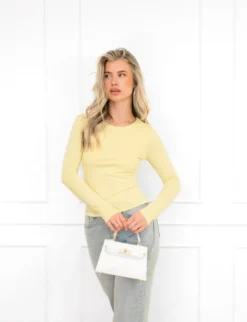 Merle basic top geel