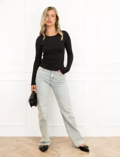 Merle basic top zwart