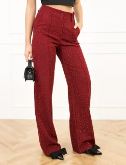 Miley strass pantalon bordeaux