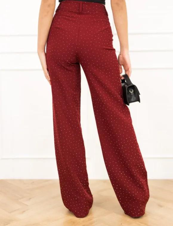 Miley strass pantalon bordeaux