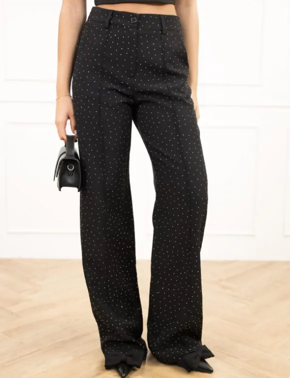 Miley strass pantalon zwart