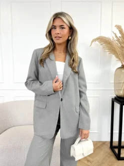 Millie strass blazer grijs