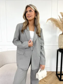 Millie strass blazer grijs