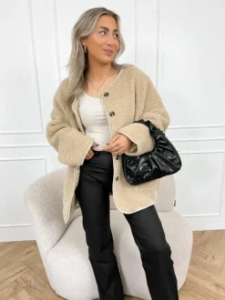 Mindy teddy jas beige