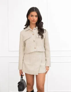 Mirte cropped blazer beige