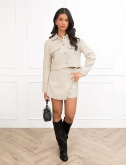 Mirte cropped blazer beige