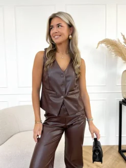 Molly leren gilet