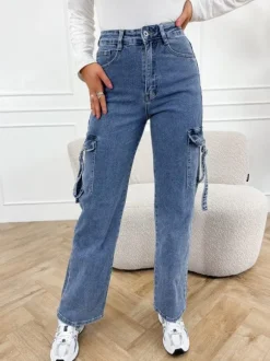 Nelle cargo broek blauw