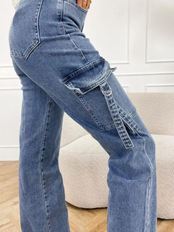 Nelle cargo broek blauw