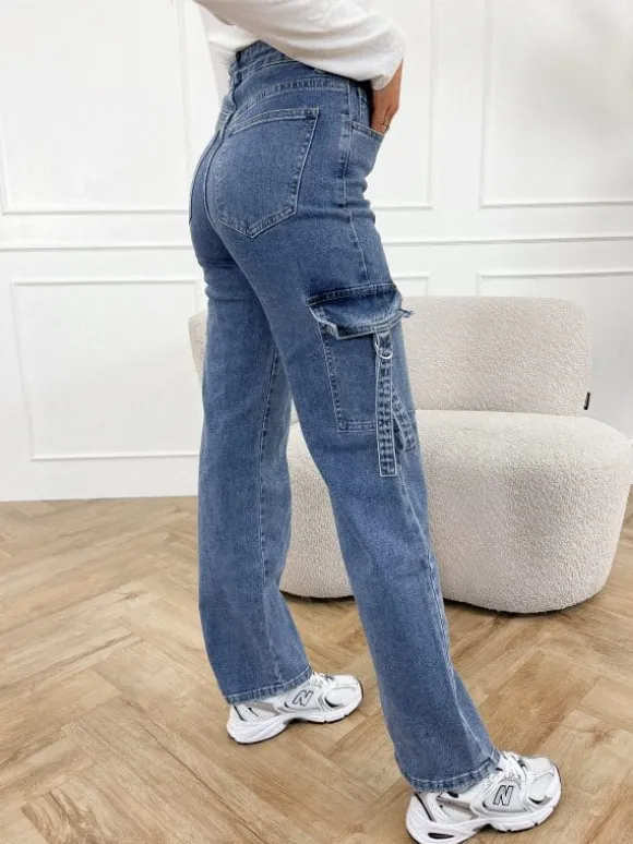 Nelle cargo broek blauw