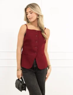 Niya gilet bordeaux rood
