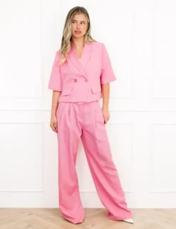 Nori cropped blazer roze