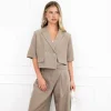 Nori cropped blazer taupe