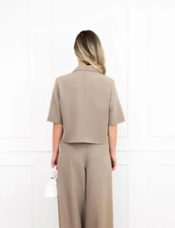 Nori cropped blazer taupe