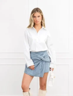 Novy denim skort blauw